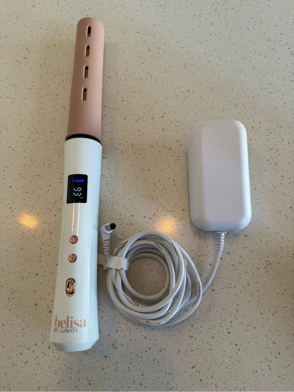 White and Rose Gold Curling Wand